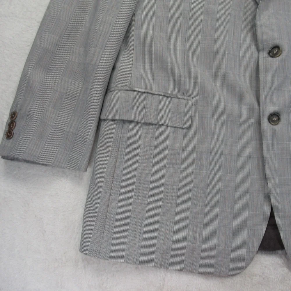 Brooks Brothers Loro Piana Wool Madison Blazer Men 47L White Black Plaid 1818